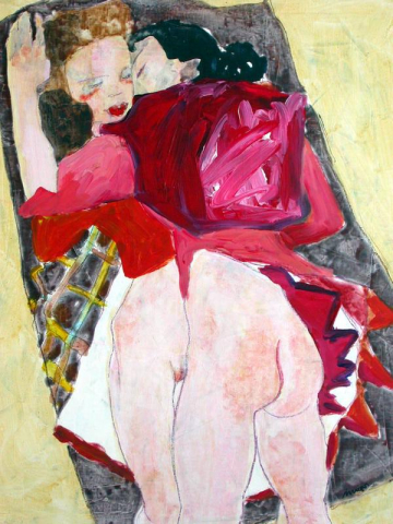 Dos muchachas tumbadas de Egon -100x81 - Mixta Lienzo -2005