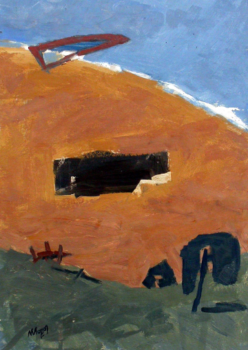 Playa Los Escullos - 25x25cm - Óleo Cartón - 1999