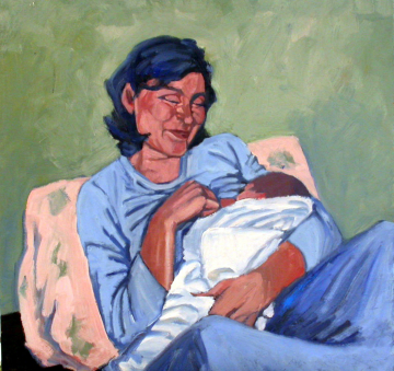 Francia y Anna - 60x60cm - Óleo Tabla - 2002 - VENDIDO