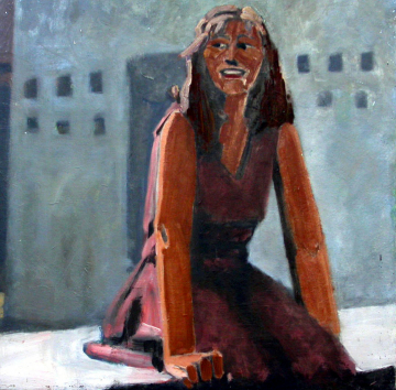 Lu en Nepal - 60x60 -Óleo Tabla -1999