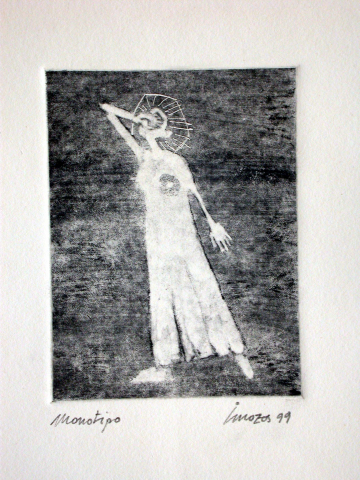 Monotipo9: La voz - 1999 - Soporte32x23cm - Plancha 16x12cm - Papel 250gr. Canson Guarro - VENDIDO