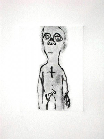 Monotipo 16: Autoretrato - 2009 - Plancha 16x12cm - Papel 250gr. Canson Guarro.