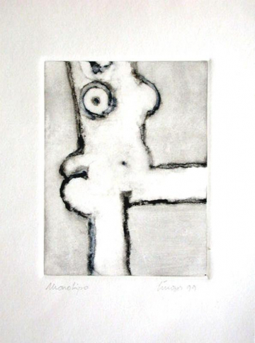 Monotipo24: Sin titulo -1999 - Soporte 32x23cm - Plancha 16x12cm - Papel 250gr. Canson Guarro - VENDIDO