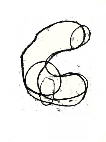 Monotipo3: Pene1- 2009 - Soporte 32x23cm - Plancha 16x12cm - Papel 250gr. Canson Guarro