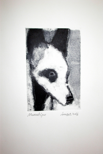 Monotipo: Goyito - 2016 - Soporte 38x28 - Plancha16x12cm - Papel 250gr. Canson Guarro-VENDIDO.