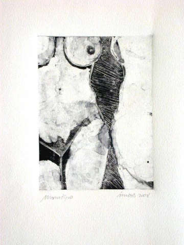 Monotipo 40: Sin titulo - 2009 - Soporte 32x23cm -Plancha 16x12cm - Papel 250gr. canson guarro - VENDIDO
