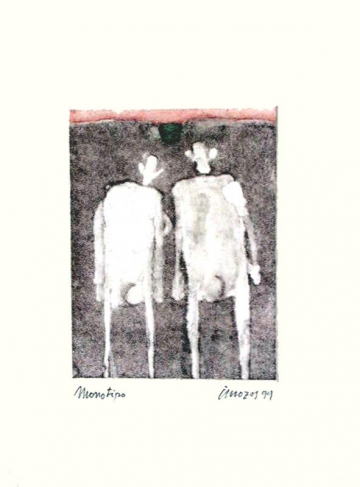 Monotipo1: Solos - 1999 - Soporte 32x23cm - Plancha 16x12cm - Papel 250gr. Canson Guarro - VENDIDO
