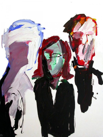 Tres con pelo -100x81cm - Acrílico Lienzo - 2006 - VENDIDO