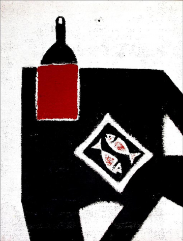 Bodegón con mosca -Formas transferidas -65x65 -Óleo Lienzo -2003