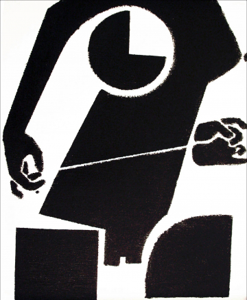 Desnudo femenino con hilo blanco - 65x54cm - Acrílico Lienzo - 2003