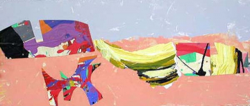 Dogs en la playa -59x27cm - Mixta tabla - 2008