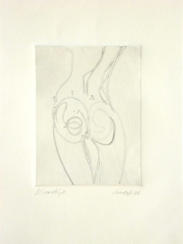 Monotipo47: Sin titulo - 2006 - Soporte 32x23cm - Plancha 16x12cm - Papel 250gr. Canson Guarro - VENDIDO