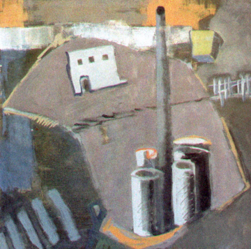 Paisaje Industrial - 61x61cm - Óleo Tabla -1998