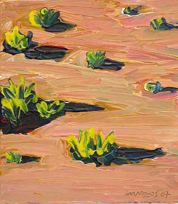 Palmitos - 26x28cm - Acrílico Cartón - 2007. VENDIDO.