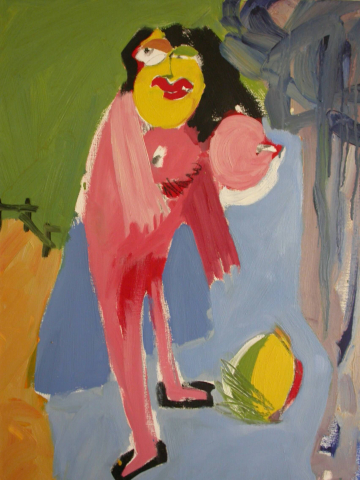 Three balls: 3 pelotas - 50x65 - Acrílico lienzo -2002. VENDIDO